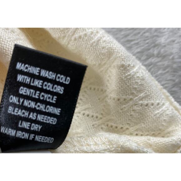 Self Esteem Cropped Cardigan Sweater Women Junior XL Cream Boxy Button Front NWT - Picture 6 of 10